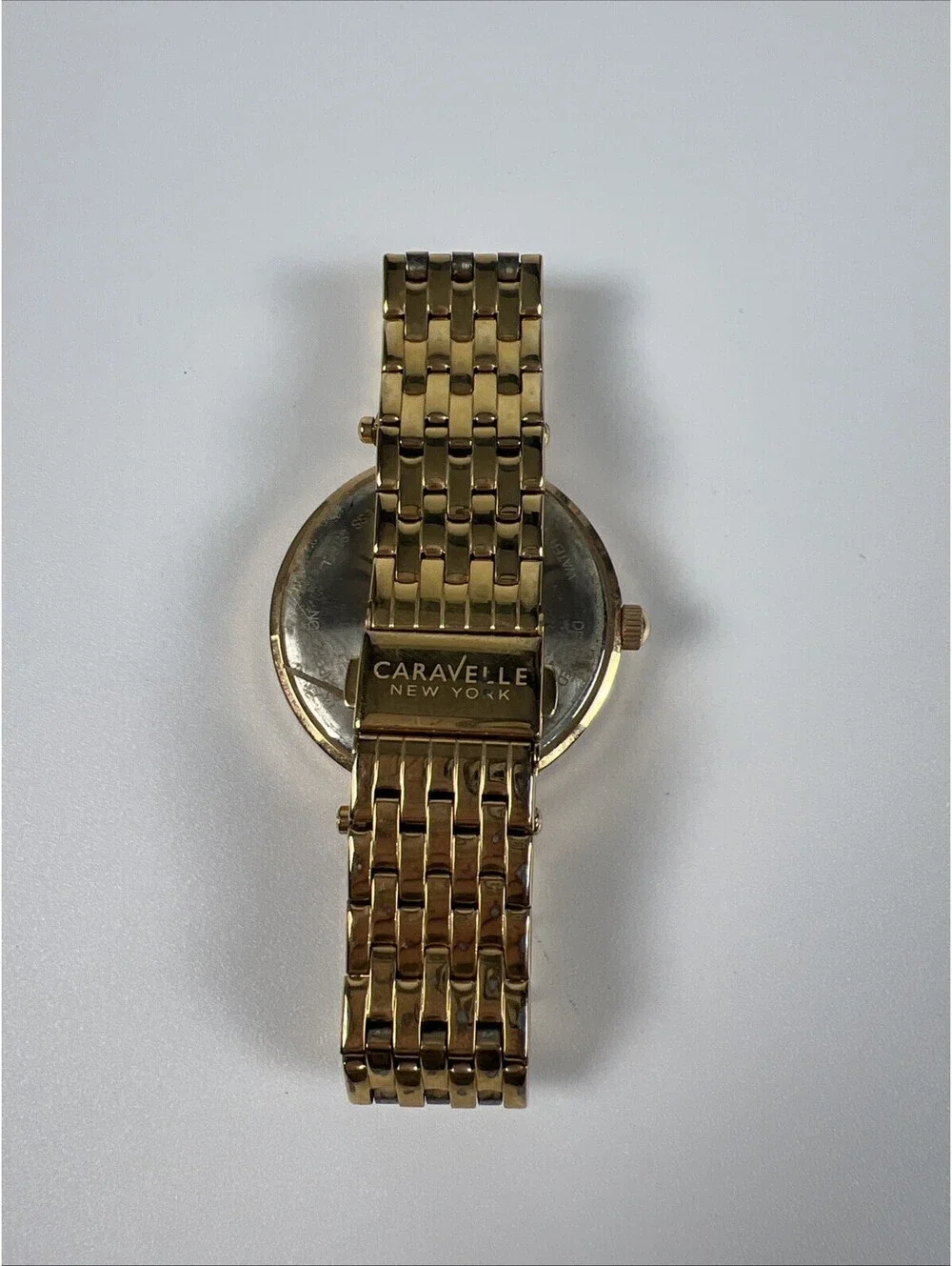 Caravelle New York Swarovski Crystal Watch- Blue and Gold-Read Desc.